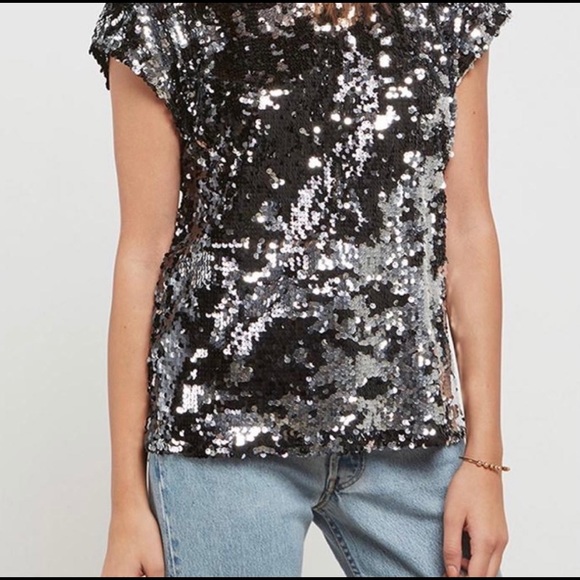 BB Dakota Conor Sequin Top M 🖤🤍 - Picture 4 of 13